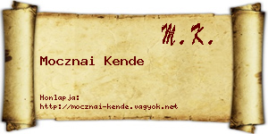 Mocznai Kende névjegykártya